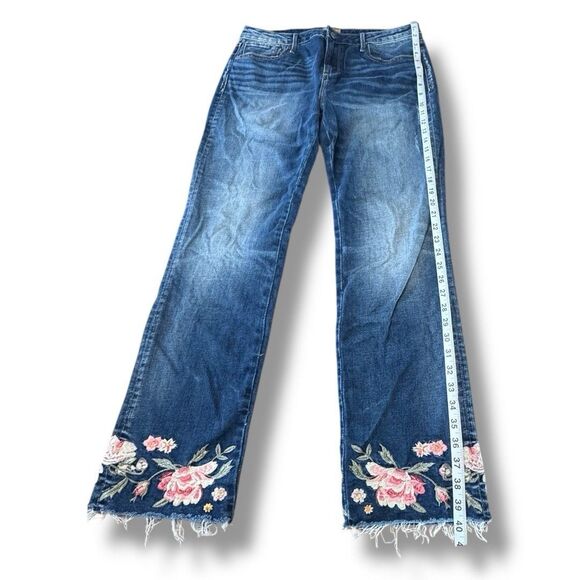 Driftwood ​Colette Floral Embroidered Denim Jeans Classic Fit Women’s Size 32 - Picture 6 of 14